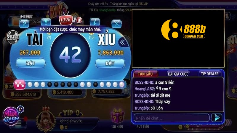 Hướng dẫn chơi Tài Xỉu tại 888B với 3 bước